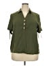 Haute Monde 100% Polyester Green Short Sleeve Blouse Size 2X - photo 1