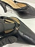 Chanel 100% Leather Gray Slingback Heels Size EU 35 1/2 - photo 3