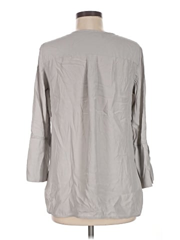 Lafayette 148 New York Long Sleeve Silk Top (view 2)