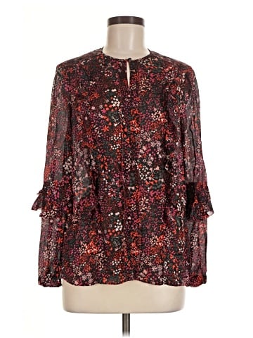 L.K. Bennett Long Sleeve Silk Top (view 1)