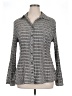 Fred David Print Gray Long Sleeve Blouse Size 1X - photo 1