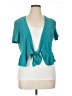 Perceptions Teal Short Sleeve Blouse Size XL - photo 1