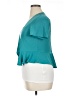 Perceptions Teal Short Sleeve Blouse Size XL - photo 5