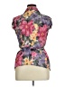 NY Collection 100% Polyester Floral Purple Short Sleeve Blouse Size XL - photo 2
