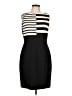 St. John Stripes Black Cocktail Dress Size 12 - photo 1