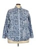 Foxcroft 100% Cotton Paisley Blue Long Sleeve Button-Down Shirt Size 18 - photo 1