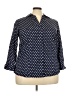Foxcroft 100% Cotton Polka Dots Blue 3/4 Sleeve Blouse Size 18 - photo 1