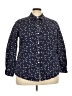 Foxcroft 100% Cotton Stars Blue Long Sleeve Button-Down Shirt Size 18 - photo 1