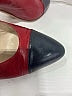 Chanel 100% Leather Color Block Burgundy Cap toe Pump Size 7 - photo 4