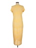 MNG Stripes Yellow Casual Dress Size 8 - photo 2