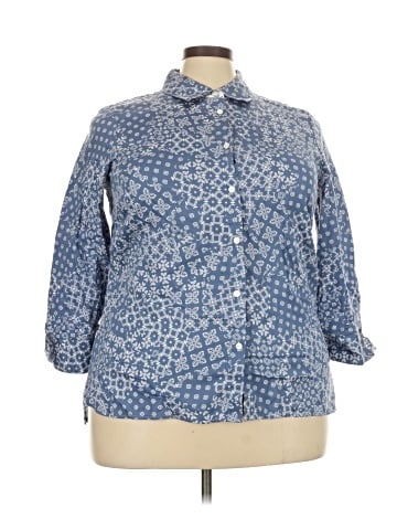 Foxcroft 3/4 Sleeve Button-Down Shirt (view 1)