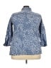 Foxcroft 100% Cotton Print Blue 3/4 Sleeve Button-Down Shirt Size 18 - photo 2
