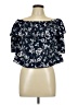 Papaya 100% Polyester Blue Short Sleeve Blouse Size L - photo 1
