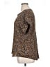 Logo Layers 100% Polyester Animal Print Brown Short Sleeve Blouse Size XL - photo 5