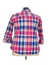 Foxcroft Plaid Pink 3/4 Sleeve Button-Down Shirt Size 18 - photo 2