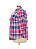 Foxcroft Plaid Pink 3/4 Sleeve Button-Down Shirt Size 18 - photo 5