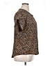 Logo Layers 100% Polyester Animal Print Brown Short Sleeve Blouse Size XL - photo 4