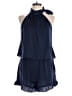 Sugar Lips 100% Polyester Solid Blue Romper Size L - photo 1