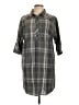 PrAna Plaid Gray Casual Dress Size L - photo 1