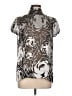 BCBGMAXAZRIA Silver Short Sleeve Blouse Size L - photo 1