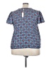 Max Studio 100% Polyester Floral Blue Short Sleeve Blouse Size 3X - photo 2