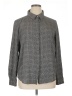 DKNY 100% Polyester Houndstooth Gray Long Sleeve Blouse Size XL - photo 1