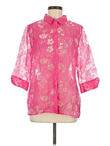 Salon Studio by Haband 3/4 Sleeve Button-Down Shirt (view 1)