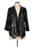Apostrophe 100% Nylon Metallic Black Blazer Size L - photo 1