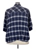 Old Navy 100% Cotton Plaid Blue 3/4 Sleeve Button-Down Shirt Size XXL - photo 2