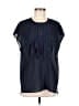 J.Crew 100% Polyester Blue Short Sleeve Blouse Size 8 (tall) - photo 1