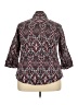 Foxcroft 100% Cotton Print Burgundy 3/4 Sleeve Button-Down Shirt Size 18 - photo 2