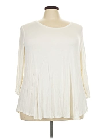 LOGO by Lori Goldstein 3/4 Sleeve Top (view 1)