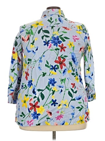 Foxcroft 3/4 Sleeve Button-Down Shirt (view 2)