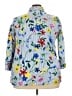 Foxcroft 100% Cotton Floral Blue 3/4 Sleeve Button-Down Shirt Size 18 - photo 2