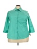 Foxcroft Teal 3/4 Sleeve Button-Down Shirt Size 18 - photo 1