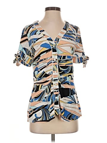 Listicle Short Sleeve Blouse (view 1)