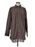 STAUD Stripes Brown Long Sleeve Button-Down Shirt Size M - photo 1