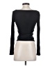 Leith Solid Black Long Sleeve Top Size S - photo 2
