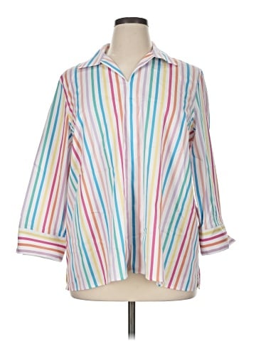 Ali Miles 3/4 Sleeve Button-Down Shirt (view 1)