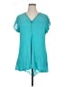 August Silk Teal Short Sleeve Blouse Size XL - photo 1