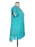 August Silk Teal Short Sleeve Blouse Size XL - photo 4