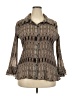 Cato 100% Polyester Tweed Brown Long Sleeve Blouse Size 18 - photo 1