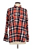 Old Navy 100% Cotton Plaid Red Long Sleeve Button-Down Shirt Size L - photo 1