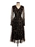 Taylor 100% Polyester Animal Print Black Cocktail Dress Size 2 - photo 1