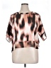 DKNY 100% Polyester Brown Short Sleeve Blouse Size XL - photo 1