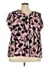 Evans 100% Viscose Floral Pink Short Sleeve Blouse Size 22 - 24 - photo 1
