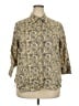 Foxcroft Paisley Gold 3/4 Sleeve Button-Down Shirt Size 18 - photo 1