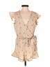 E&M Collection 100% Polyester Hearts Tan Romper Size S - photo 1