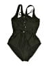 Mossimo 100% Polyester Solid Green One Piece Swimsuit Size S - photo 1