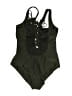 Mossimo 100% Polyester Solid Green One Piece Swimsuit Size S - photo 2